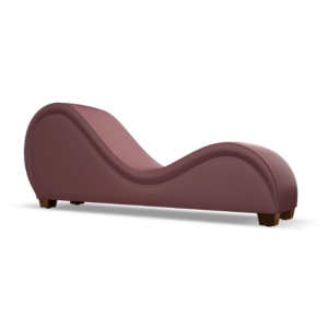 Blush leather curved chaise lounge for BDSM or luxury pleasure playroom